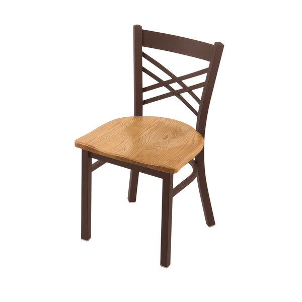 620 Catalina 18" Chair with Bronze Finish and Medium Oak Seat